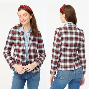 J‎ Crew Women's Plaid Front Pockets Tartan Schoolboy Blazer